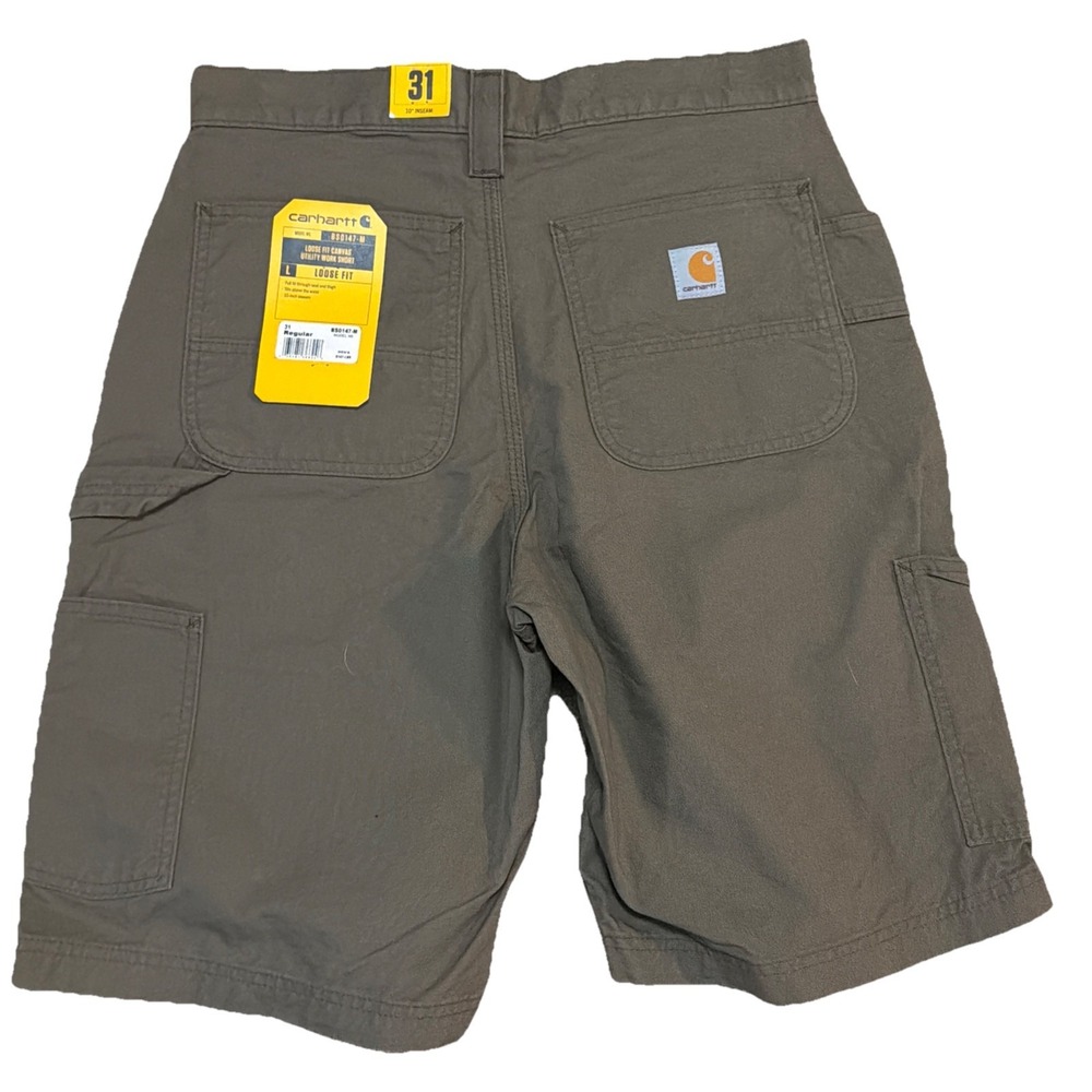 NWT Carhartt Canvas Cargo Work Shorts Men's 32x10 BS-0147-M Tan - Picture 6 of 11